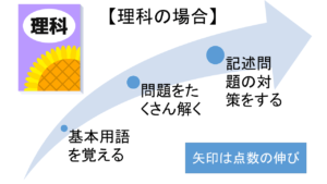 国語以外の教科の成績の上がり方